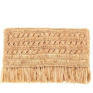 Mar Y Sol Natural Lisette Women's Clutch Hand Woven Straw & Raffia Handbag